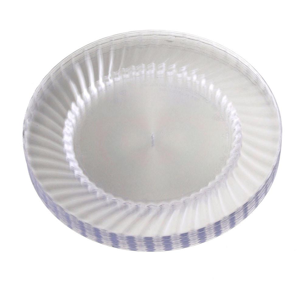 Clear Plastic Round Plates, 9-Inch,12-Piece