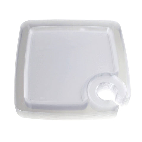 Clear Plastic Plates with Cup Holder, 9-inch, 12-count
