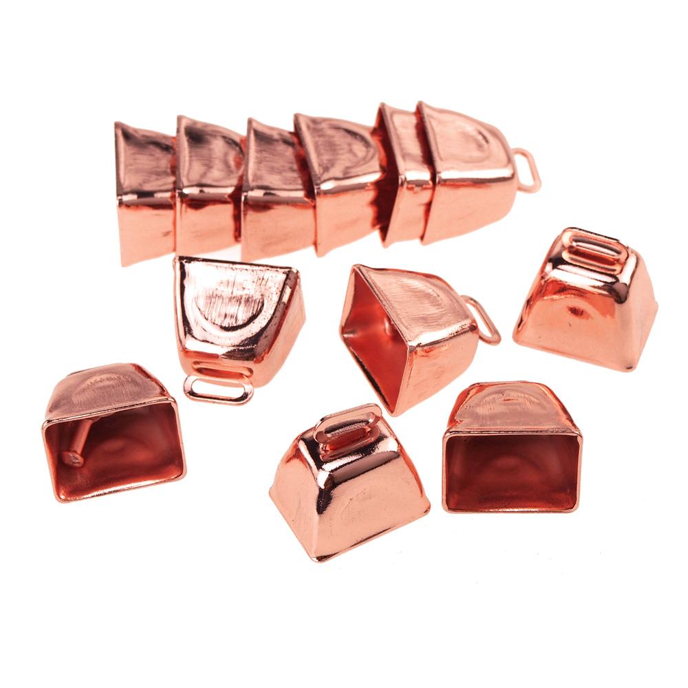 Small Metal Cowbells, Rose Gold, 1-inch, 12-count