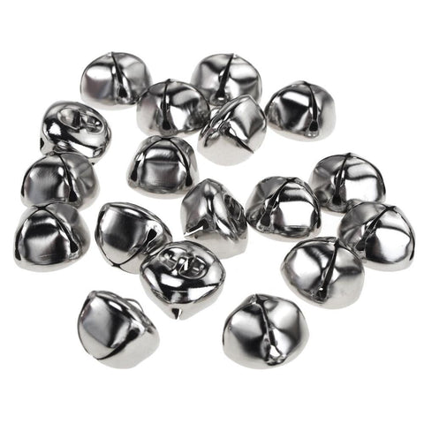 Metal Jingle Bells, Silver, 1-Inch, 18-Piece