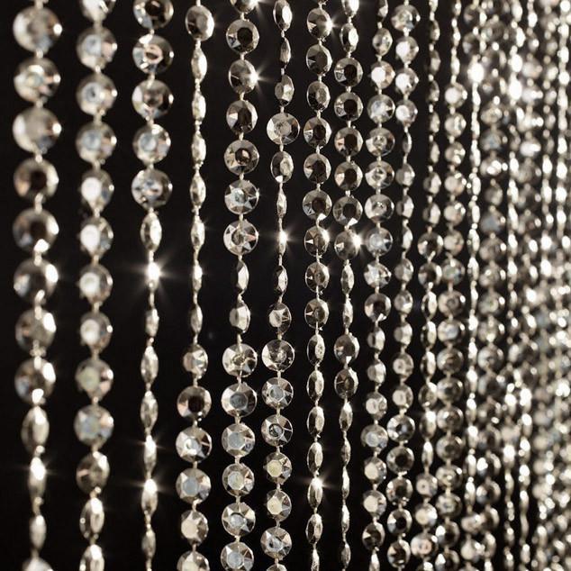 Crystal Bead Curtain Hanging Decor, 6-feet, Silver