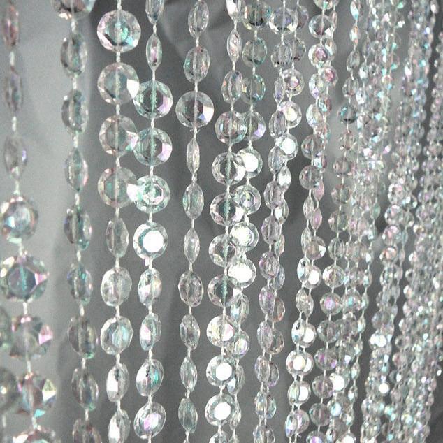 Crystal Bead Curtain Hanging Decor, 6-feet, Iridescent Clear