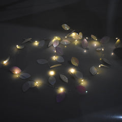 LED Iridescent Leaf Fairy Lights, 7-Feet - Warm White