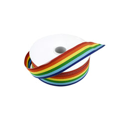 Rainbow Stripes Grossgrain Ribbon, 7/8-Inch, 4-Yard