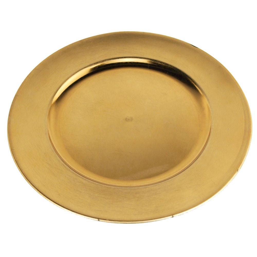 Metallic Round Charger Plate, 12-Inch, Gold, 1-Count