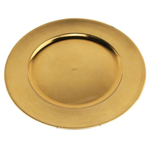 Metallic Round Charger Plate, 12-Inch, Gold, 1-Count