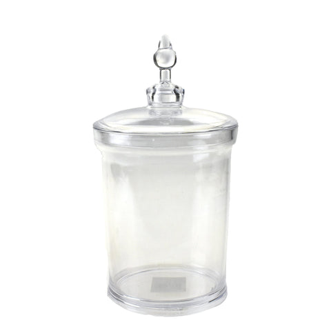 Plastic Cylindrical Candy Jar with Lid, Clear, 11-1/2-Inch