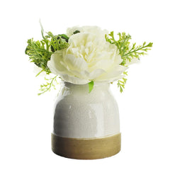 Artificial Peonies and Roses with Pot, 8-Inch