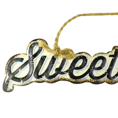 Sweet Dreams Script Metal Christmas Ornament, 8-Inch