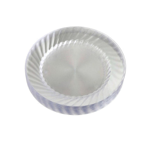 Clear Plastic Round Plates, 6-Inch,12-Piece