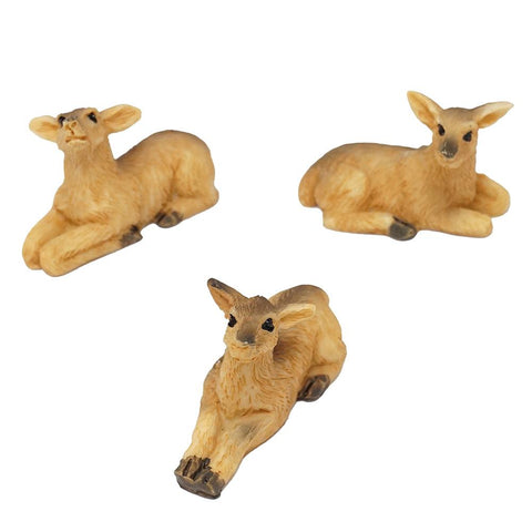 Miniature Resin Deer Figurines, Assorted Sizes, 3-Piece