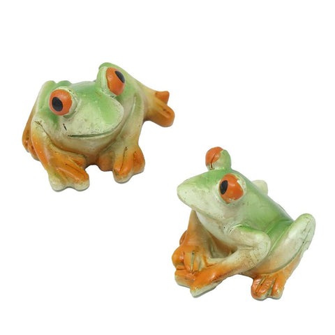 Mini Frog Resin Figurines, Assorted Sizes, 3-Piece