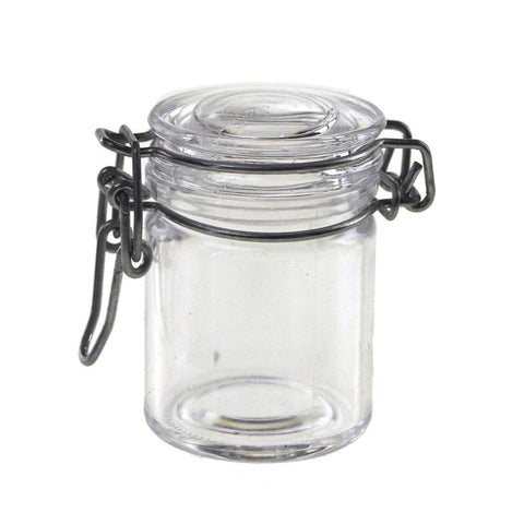 Clear Acrylic Hinge Locking Lid Candy Jar, 2-Inch, 3-Piece