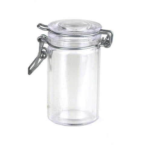 Clear Glass Hinge Locking Lid Candy Jar, 3-Inch, 3-Piece