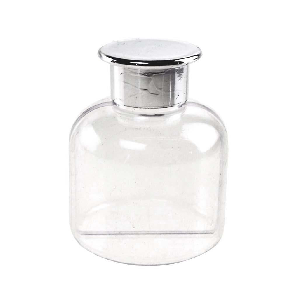Clear Plastic Bottle with Silver Lid, 2-1/2-Inch, 12-Piece