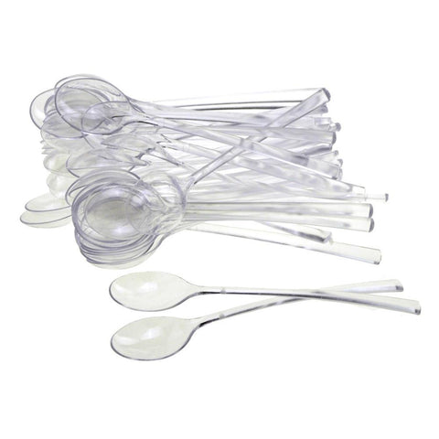 Plastic Mini Dessert Spoons, 4-Inch, 42-Count