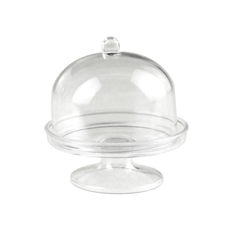 Clear Acrylic Mini Oval Cake Stand, 3-Inch, 12 Piece