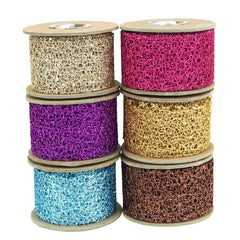 Weave Glitter Christmas Ribbon, 1-1/2-Inch, 9 Yards