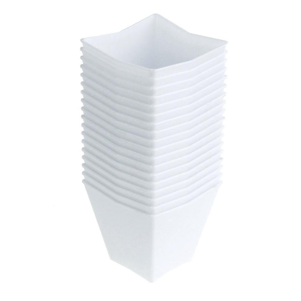 Plastic Mini Appetizer Dessert Trapezoid Bowls, 2-1/2-Inch, 12-Piece, White