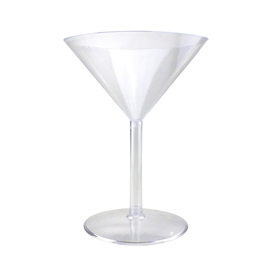 Clear Plastic Martini Glass Cup, Large, 12-Inch