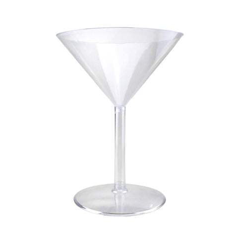 Clear Plastic Martini Glass Cup, Medium, 9-Inch 