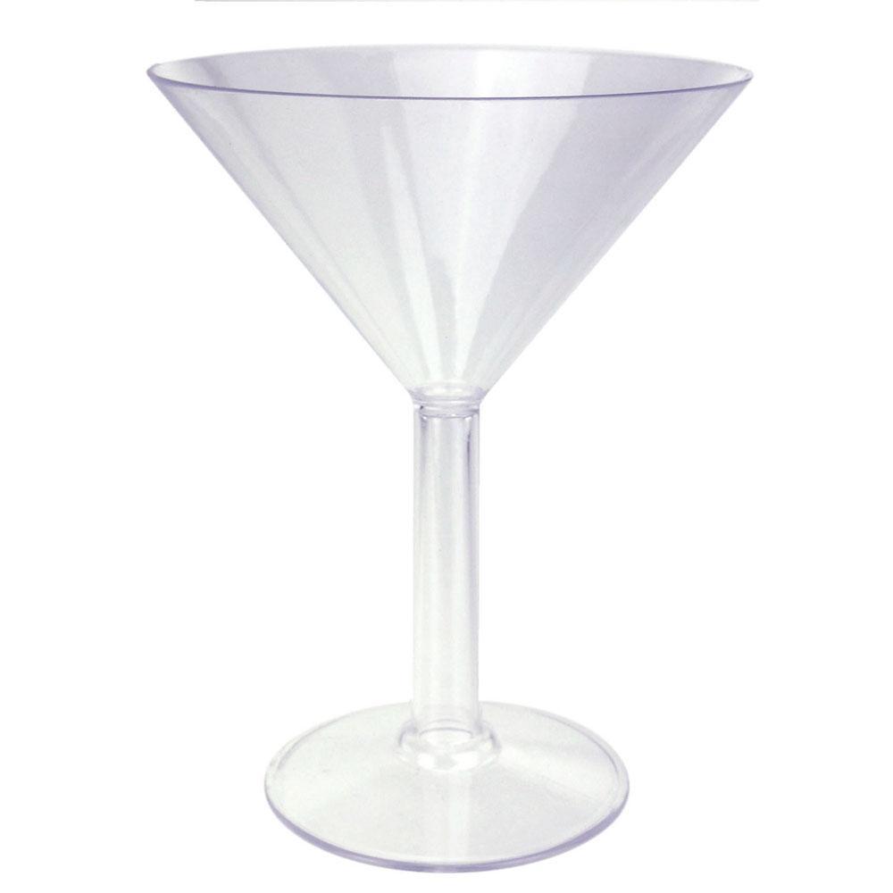 Plastic Large Martini Glass Disposable Cup, Clear, 9-Inch