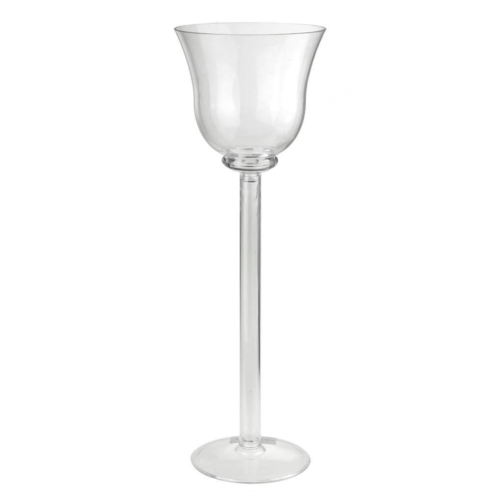 Tall Clear Flower Cup Stand Glass Vase, 18-Inch