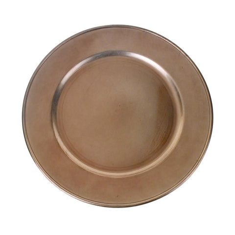 Plastic Round Charger Plate, Rose Gold, 13-Inch, 1-Count