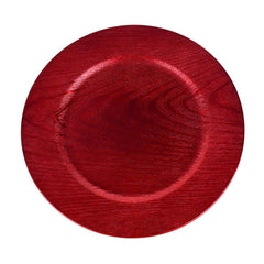 Plastic Round Charger Plate Wood Grain, 13-Inch, 1-Count