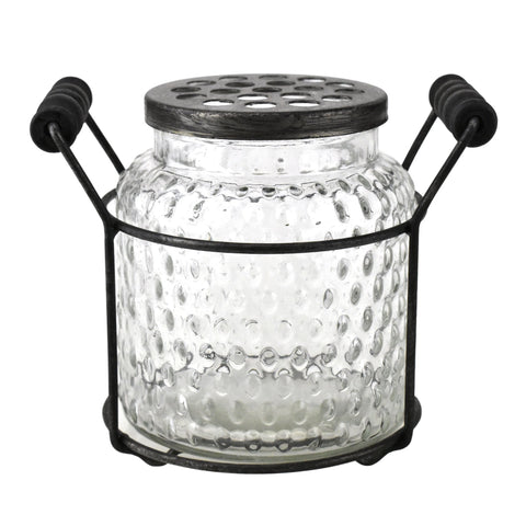 Honeycomb Potpourri Glass Jar, 4-1/4-inch