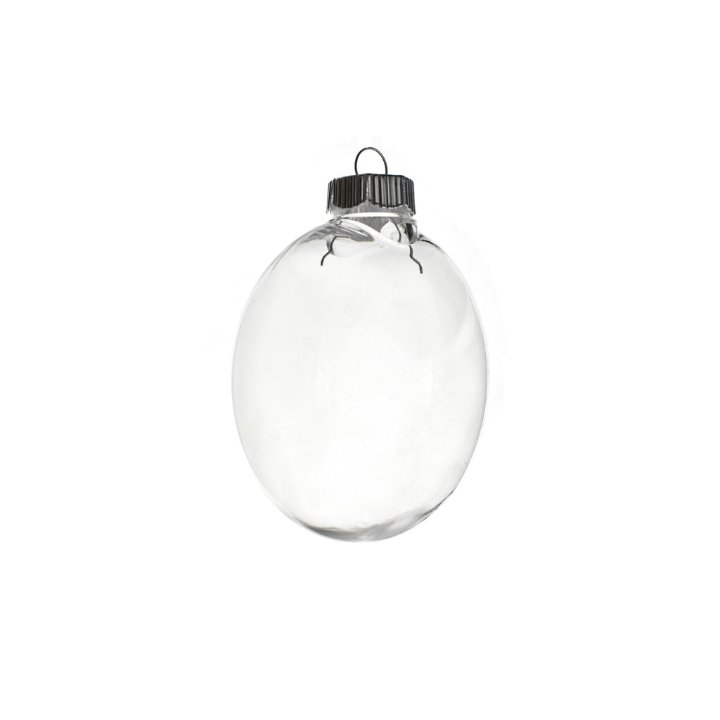 PET Plastic Fillable Oval Christmas Ornament, 3-1/2-Inch