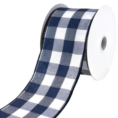 White Buffalo Plaid Wired Ribbons