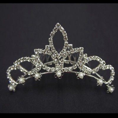 Wedding Rhinestone Tiara Comb Hairpiece, 1-3/4-inch, Sprouting Leaves