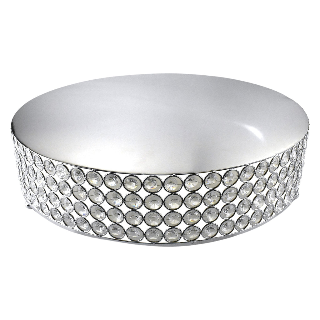 Crystal Round Cake Stand, 18-Inch - Silver