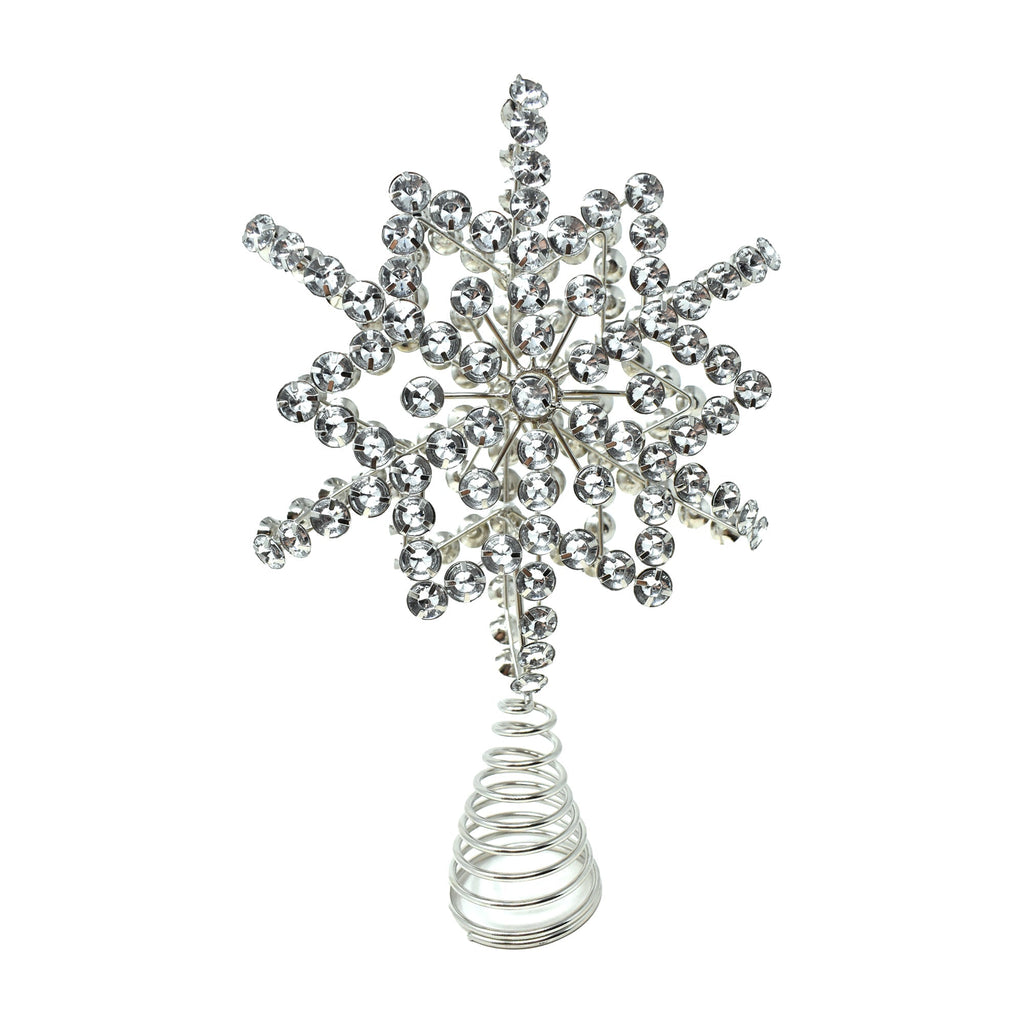 Christmas Bling Tree Topper, Silver, 10-Inch