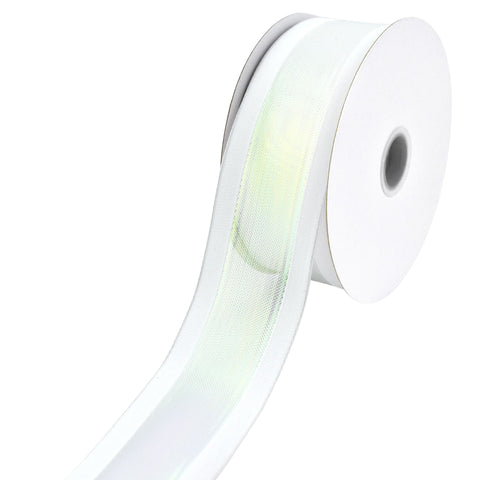 Iridescent Sheer Grosgrain Edge Wired Ribbon, 1-1/2-inch, 10-yard