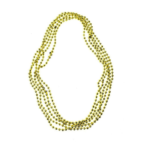 Plastic Bead Faceted Necklace, Gold, 15-1/2-Inch, 5-Count