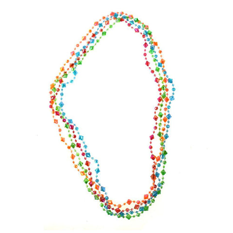 Plastic Diamond Faceted Princess Necklace, Assorted Colors, 15-Inch, 4-Piece