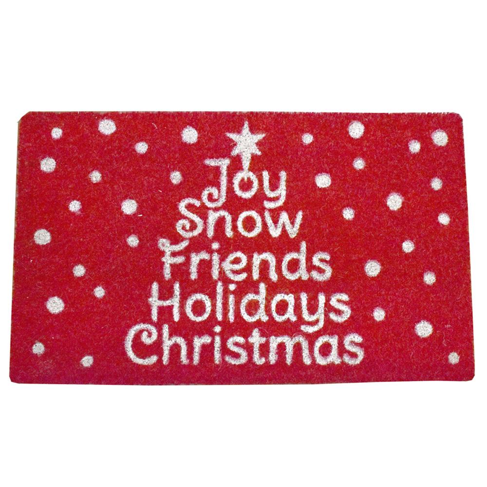Holiday Word Tree Christmas Coir Doormat, 29-1/2 x 18-Inch