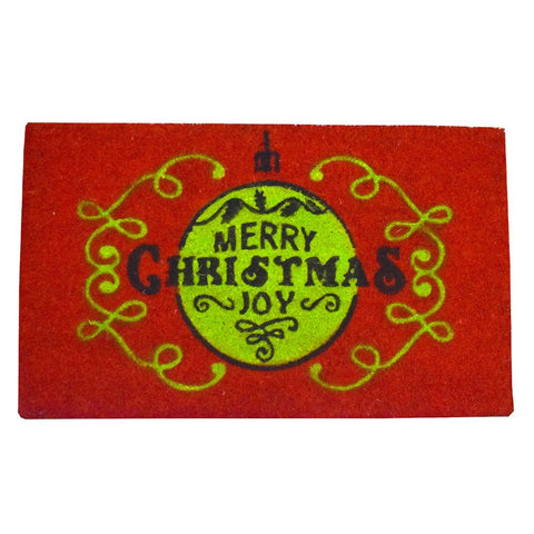 Holiday Sphere Swirl Christmas Coir Doormat, 29-1/2 x 18-Inch