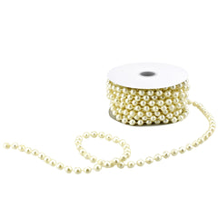 Plastic Pearls Beads String Garland, 8mm, 5/16-inch, 8-yard