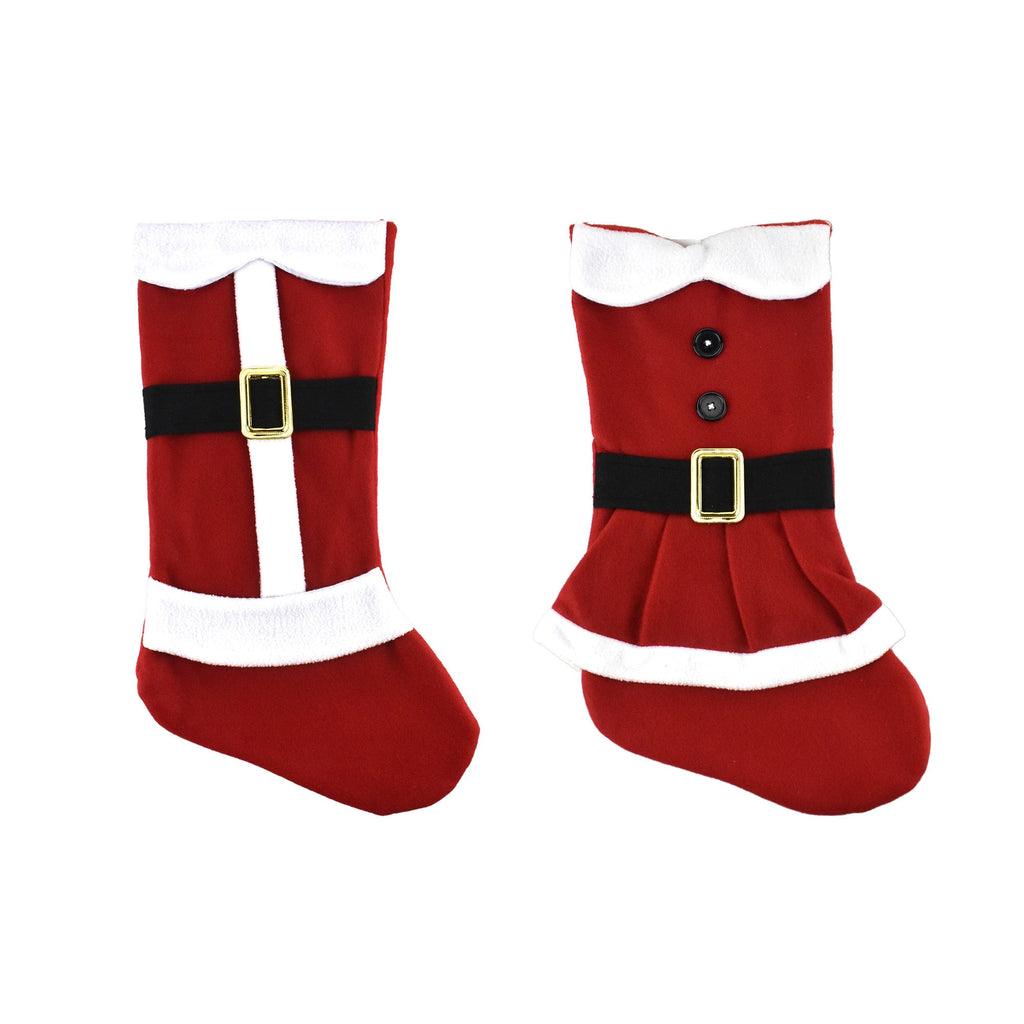 Mr. and Mrs. Claus Santa Fleece Christmas Stockings, 18-Inch, 2-Piece
