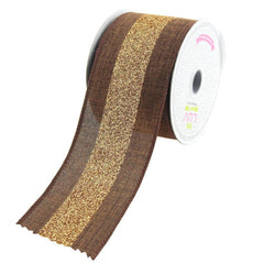 Glitter Center Canvas Ribbon, 2-1/2-Inch, 10 Yards