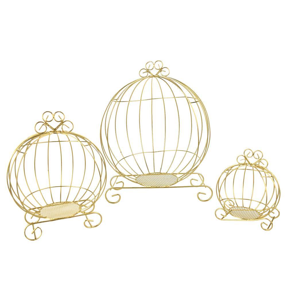 Metal Pumpkin Carriages, Gold, 3-Piece