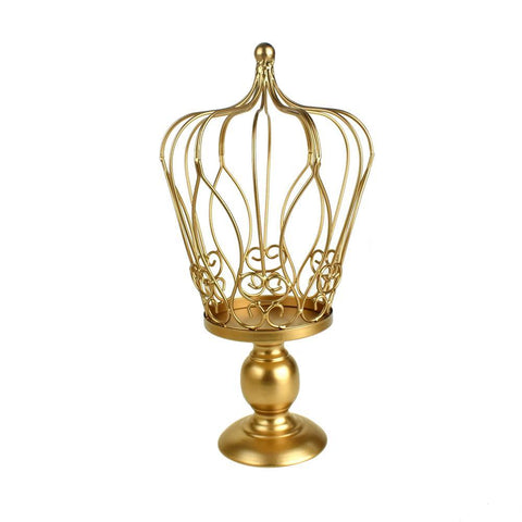 Metal Wired Crown Stand, Gold, 15-Inch