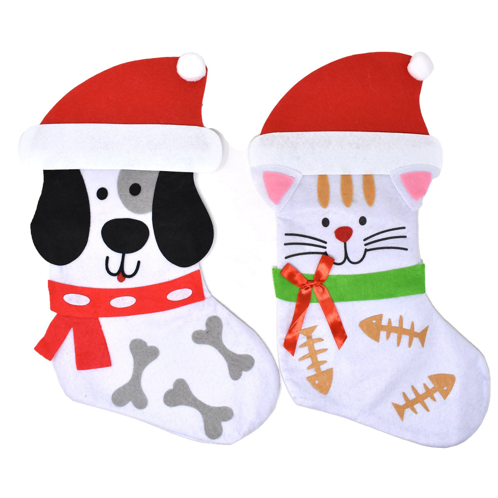 Holiday Pets Christmas Stockings, 19-Inch, 2-Piece