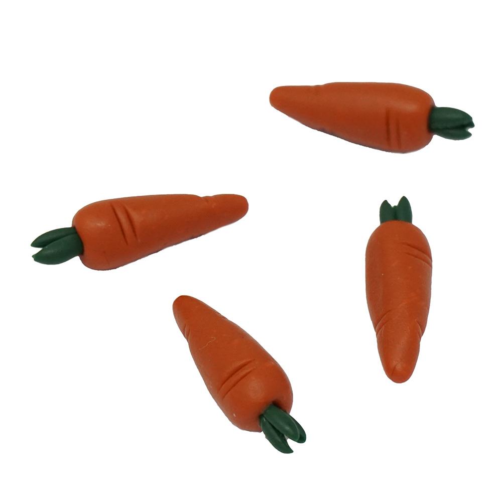 Miniature Dough Carrot Figurines, 1-Inch, 4-Count