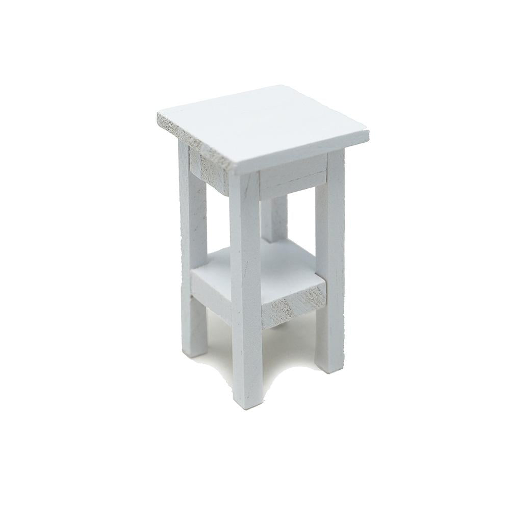Miniature Side Stand Furniture, White, 2-1/4-Inch