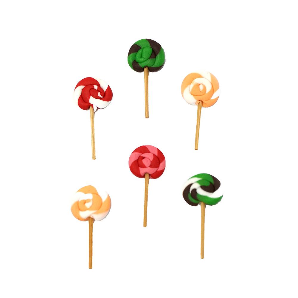 Miniature Artificial Twist Lollipops, 3/4-Inch, 6-Piece