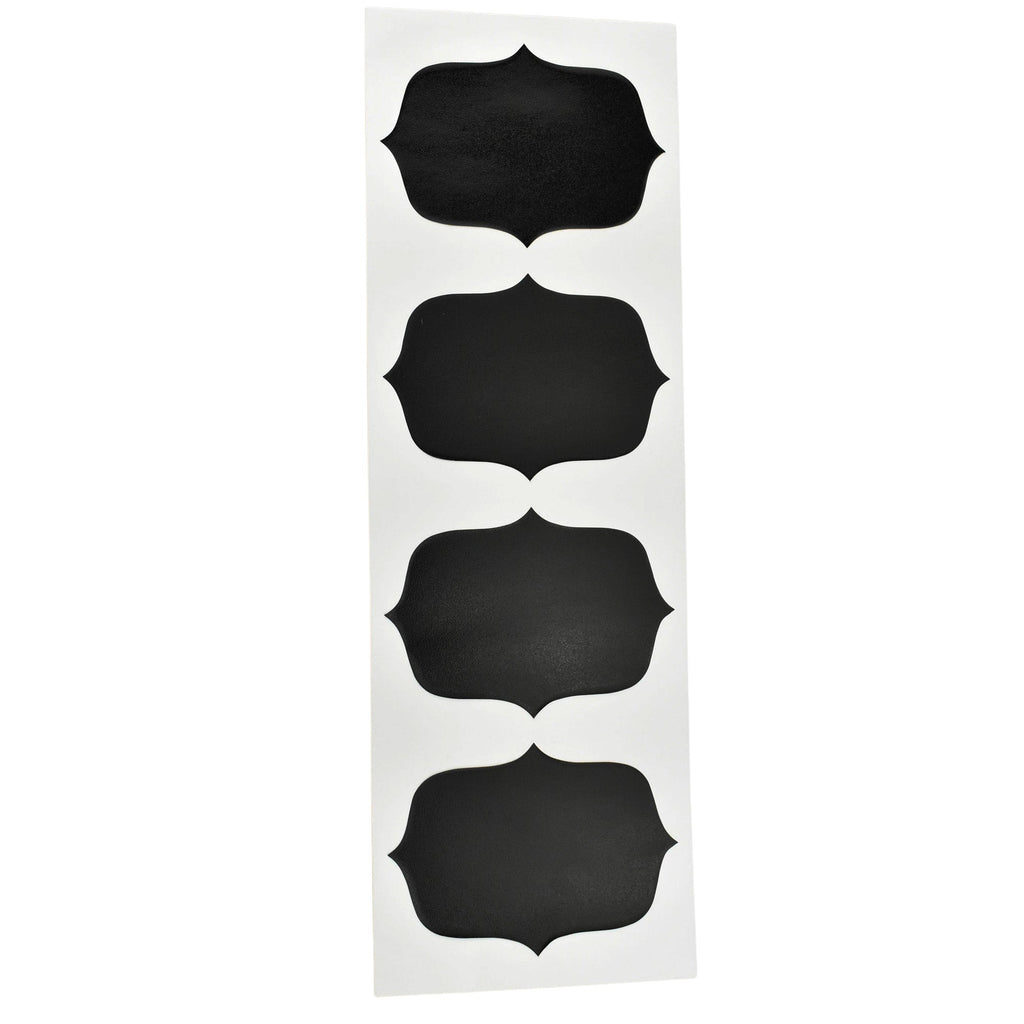 Chalkboard Round Bracket Label Stickers, 3-3/4-Inch x 2-1/2-Inch, 4-Count